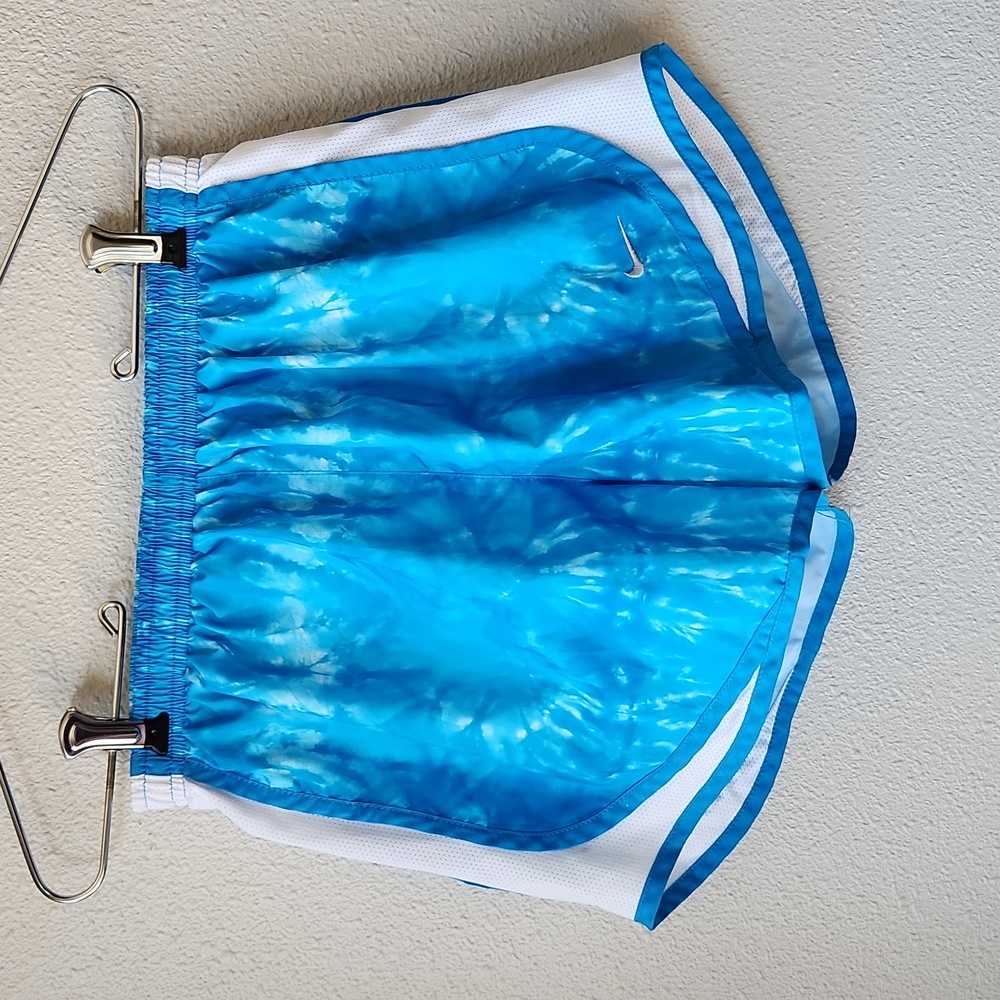 Nike Dry Fit Running Shorts Blue Tie Dye Size S